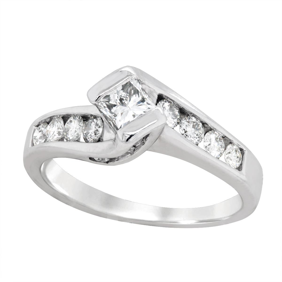 LADIES BRIDAL SET 1.00CT ROUND/PRINCESS DIAMOND 14K WHITE GOLD LADIES BRIDAL SET 1.00CT ROUND/PRINCESS DIAMOND 14K WHITE GOLD