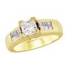 YELLOW GOLD ENGAGEMENT RING WITH 13 PRINCESS CUT DIAMONDS, 1.00 CT TW