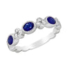 WHITE GOLD FASHION RING WITH SAPPHIRES AND DIAMONDS, .19 CT TW