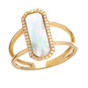 MOTHER OF PEARL AND DIAMOND HALO RING