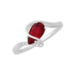 CHATHAM LAB GROWN PEAR CUT RUBY AND DIAMOND RING