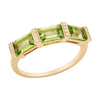 YELLOW GOLD AND PERIDOT FASHION RING, .04 CT TW