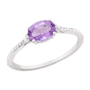 CLASSIC WHITE GOLD AND OVAL AMETHYST FASHION RING