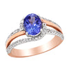 TWO-TONE GOLD FASHION RING WITH OVAL CUT TANZANITE, .29 CT TW