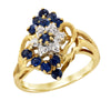 YELLOW GOLD FASHION RING WITH SAPPHIRES AND DIAMONDS, .06 CT TW