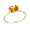 YELLOW GOLD FASHION RING WITH EMERALD CUT CITRINE