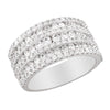 WHITE GOLD WIDE ANNIVERSARY RING WITH 143 ROUND CUT DIAMONDS, 1.92 CT TW