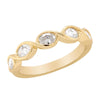 MODERN YELLOW GOLD RING WITH 5 OVAL CUT DIAMONDS, .78 CT TW
