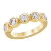 YELLOW GOLD ANNIVERSARY RING WITH FIVE BEZEL SET DIAMONDS, 3/4 CT TW