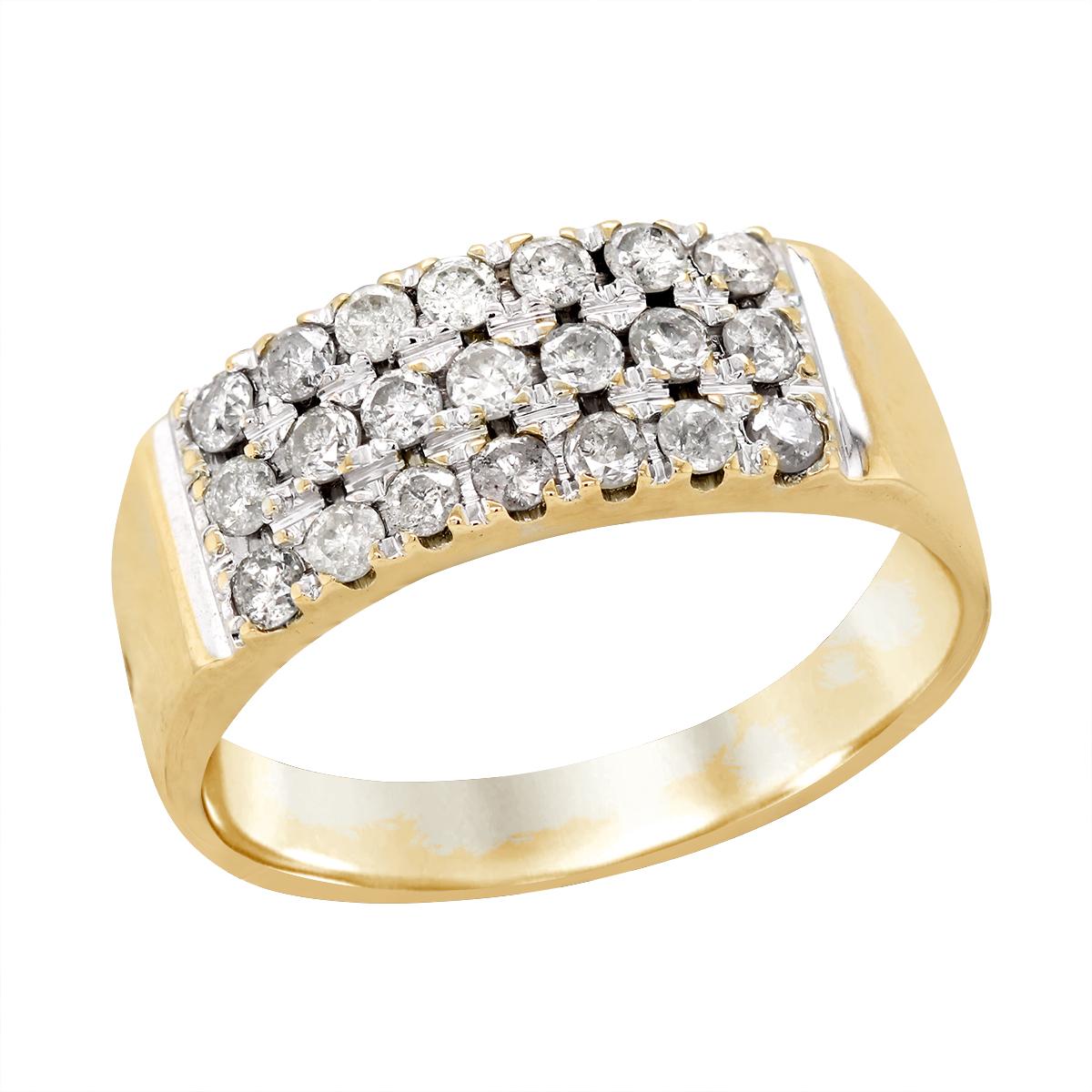 VINTAGE STYLE YELLOW GOLD DIAMOND ANNIVERSARY RING, 1.00 CT TW