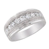 WHITE GOLD MEN&#39;S WEDDING BAND WITH CHANNEL SET DIAMONDS, .99 CT TW