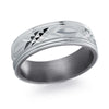 TANTALUM MEN&#39;S WEDDING BAND WITH CARVED SHANK