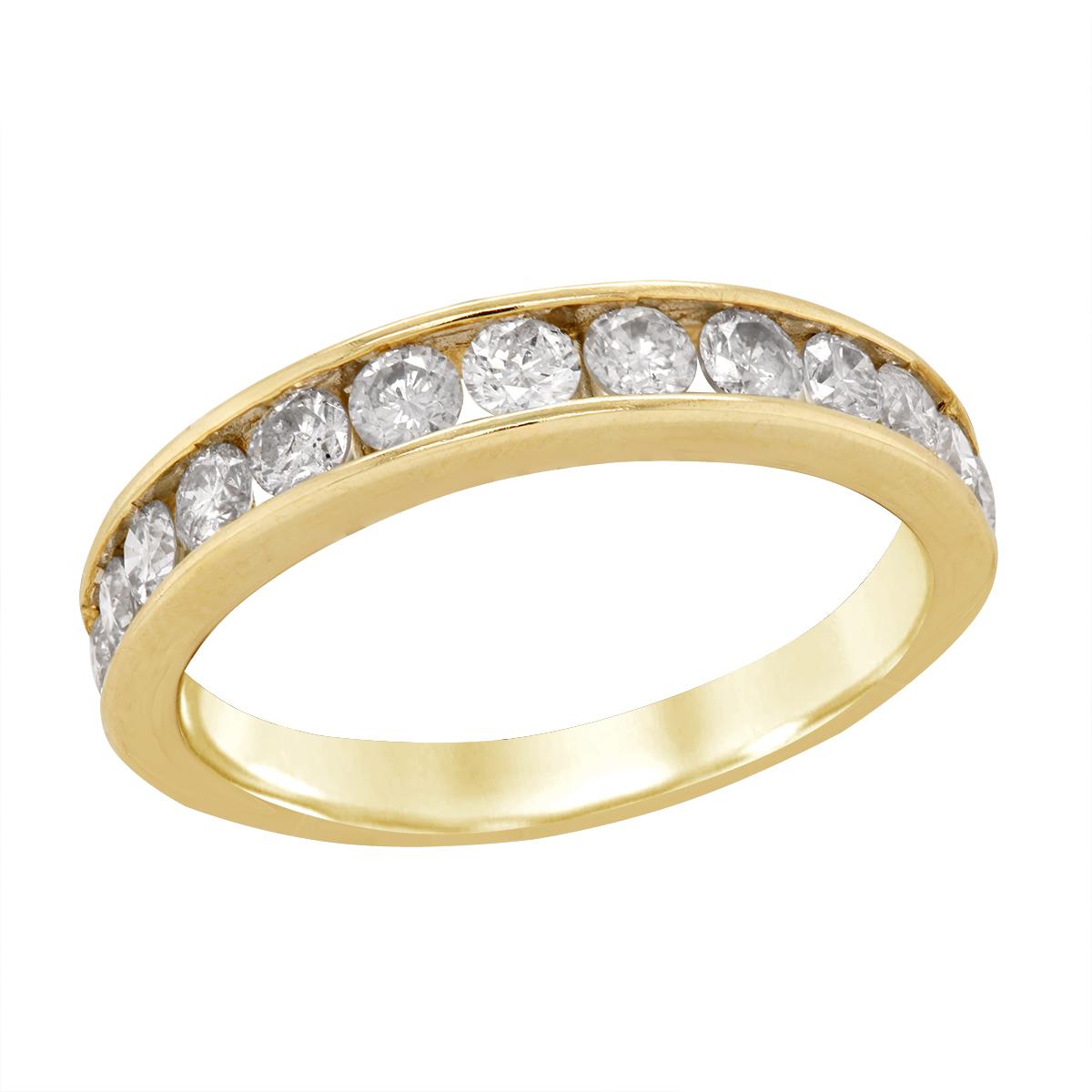 YELLOW GOLD CHANNEL SET DIAMOND WEDDING RING, 1.00 CT TW