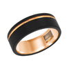 BLACK AND PINK TUNGSTEN GENTS WEDDING BAND