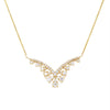 MODERN YELLOW GOLD NECKLACE WITH 49 ROUND CUT DIAMONDS, .64 CT TW