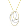 MODERN YELLOW GOLD AND DIAMOND PENDANT NECKLACE, .17 CT TW