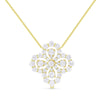 YELLOW GOLD AND DIAMOND FLORAL PENDANT NECKLACE, 1.03 CT TW