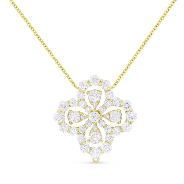 YELLOW GOLD AND DIAMOND FLORAL PENDANT NECKLACE, 1.03 CT TW - Howard's  Jewelry Center