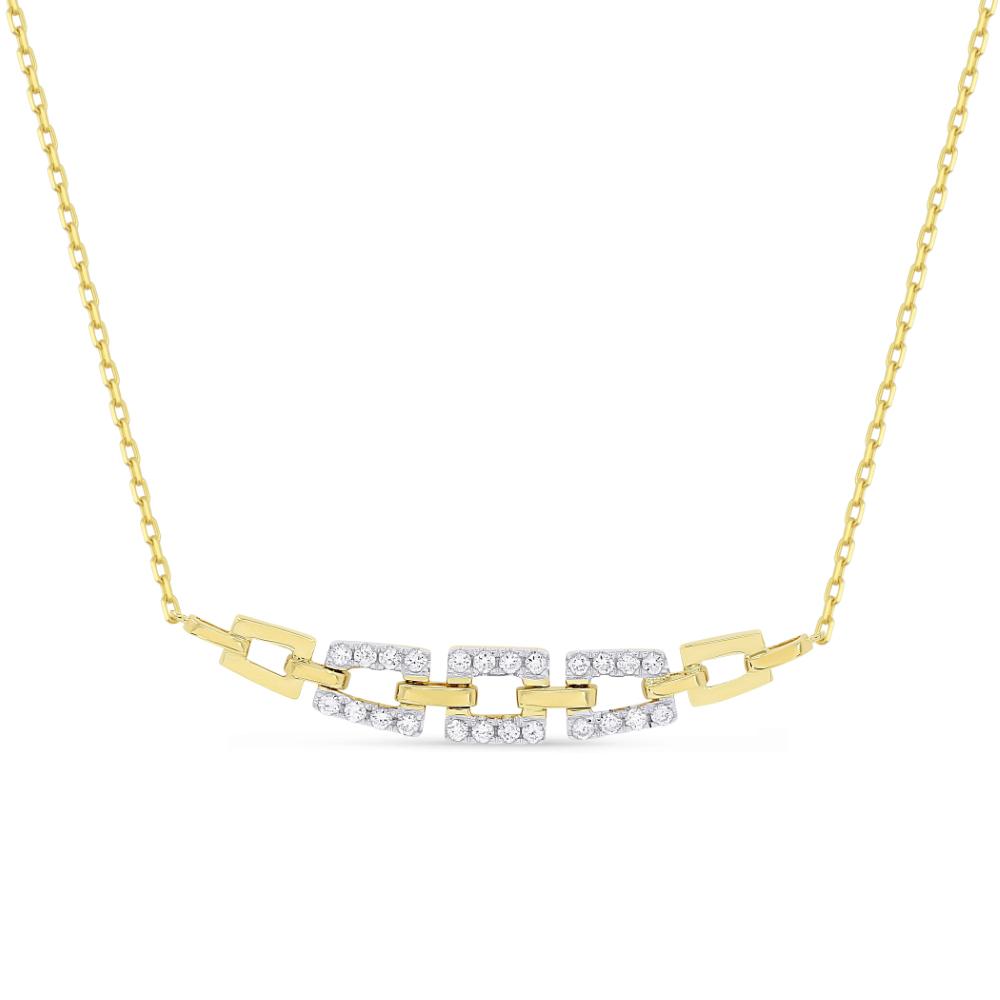 TWO-TONE GOLD AND DIAMOND NECKLACE, .34 CT TW