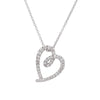 WHITE GOLD HEART SHAPED PENDANT NECKLACE WITH DIAMONDS, .28 CT TW