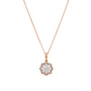 ROSE GOLD PENDANT NECKLACE WITH DIAMOND CLUSTER SETTING, .49 CT TW