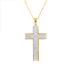 MODERN STYLE YELLOW GOLD CROSS WITH 126 ROUND CUT DIAMONDS, 1/2 CT TW