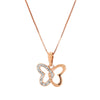 ROSE GOLD BUTTERFLY NECKLACE WITH 13 DIAMONDS, .05 CT TW