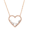 ROSE GOLD OPEN HEART PENDANT WITH 51 DIAMONDS, .25 CT TW