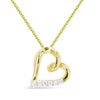 MODERN YELLOW GOLD HEART PENDANT WITH 6 ROUND CUT DIAMONDS, .08 CT TW