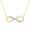 YELLOW GOLD AND DIAMOND INIFINITY PENDANT NECKLACE, .12 CT TW