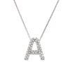 WHITE GOLD A INITIAL DIAMOND PENDANT NECKLACE, .15 ct tw