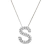 WHITE GOLD S INITIAL DIAMOND PENDANT NECKLACE, .15 C TW