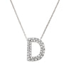 WHITE GOLD D INITIAL DIAMOND PENDANT NECKLACE, .15 CT TW