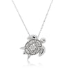 WHITE GOLD AND DIAMOND TURTLE NECKLACE, .15 CT TW