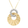 TWO-TONE GOLD NECKLACE WITH DIAMONDS AND TEXTURED FINISH, .75 CT TW