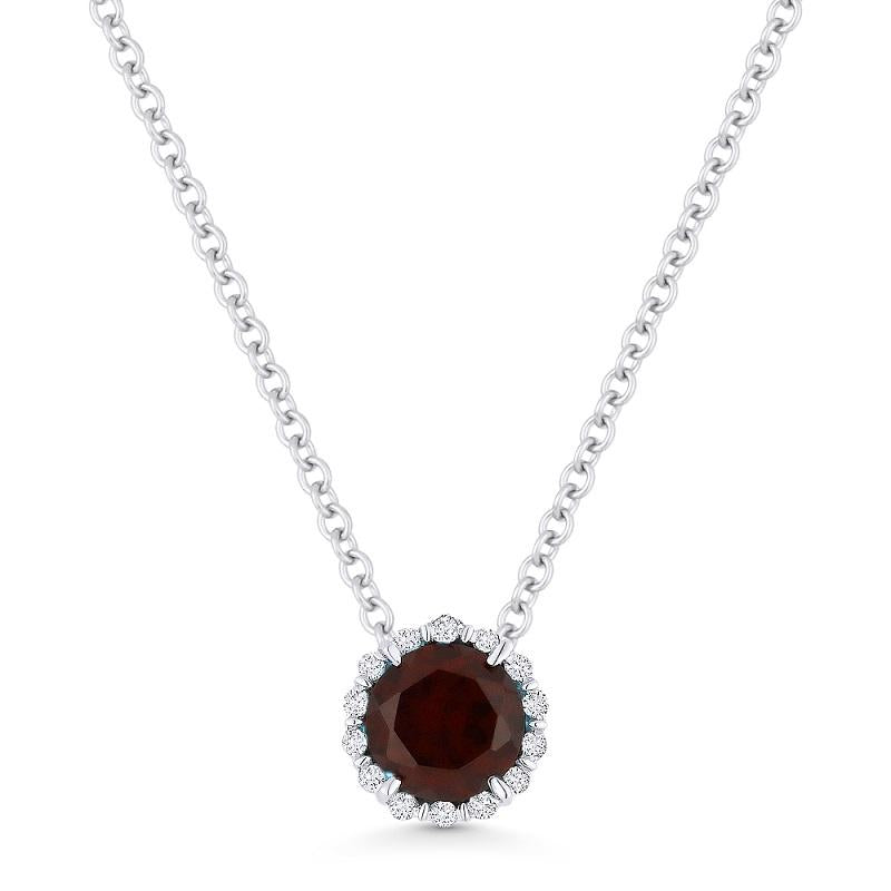 ADD A CHARM HALO STYLE GARNET AND DIAMOND NECKLACE