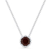 ADD A CHARM HALO STYLE GARNET AND DIAMOND NECKLACE