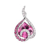 CHATHAM LAB GROWN PINK SAPPHIRE AND DIAMOND NECKLACE