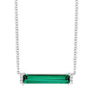 CHATHAM LAB GROWN BAGUETTE CUT EMERALD AND DIAMOND NECKLACE