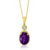 YELLOW GOLD AMETHYST PENDANT NECKLACE