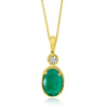YELLOW GOLD EMERALD PENDANT NECKLACE