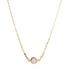 YELLOW GOLD NECKLACE WITH FANCY CUT AMETHYST PENDANT AND BEADS