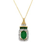 YELLOW GOLD PENDANT WITH EMERALDS AND DIAMONDS, 1/4 CT TW