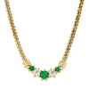 VINTAGE STYLE NECKLACE WITH ROUND EMERALDS AND DIAMONDS, 3/8 CT TW
