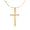 YELLOW GOLD NUGGET CROSS CHARM