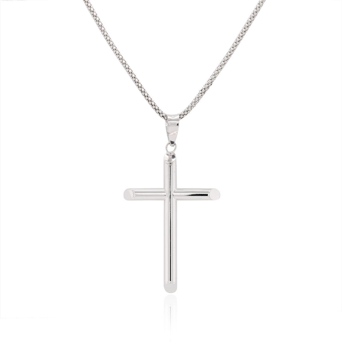 18k White Gold Diamond Cross Necklace | Breckenridge Jewelers