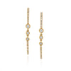 YELLOW GOLD DANGLE EARRINGS WITH 44 ROUND DIAMONDS, .30 CT TW