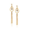 YELLOW GOLD DANGLE EARRINGS WITH 48 ROUND DIAMONDS, .16 CT TW