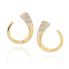 UNIQUE YELLOW GOLD HOOP EARRINGS WITH 42 ROUND DIAMONDS, .60 CT TW