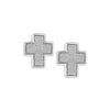 WHITE GOLD CROSS STYLE STUD EARRINGS WITH DIAMOND PAVE, 1/2 CT TW